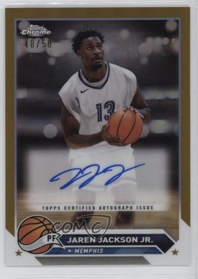 2023-24 Topps Chrome Gold Refractor 48/50 Jaren Jackson Jr #CG-JJJ Auto 1d0h