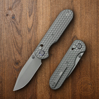 GEO Knife Ethereal Folding Knife 3'' Bohler M390 Steel Blade Titanium Handle