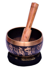 Tibetan Buddhist Singing Bowl Musical Instrument Stick & Cushion Yoga Meditation