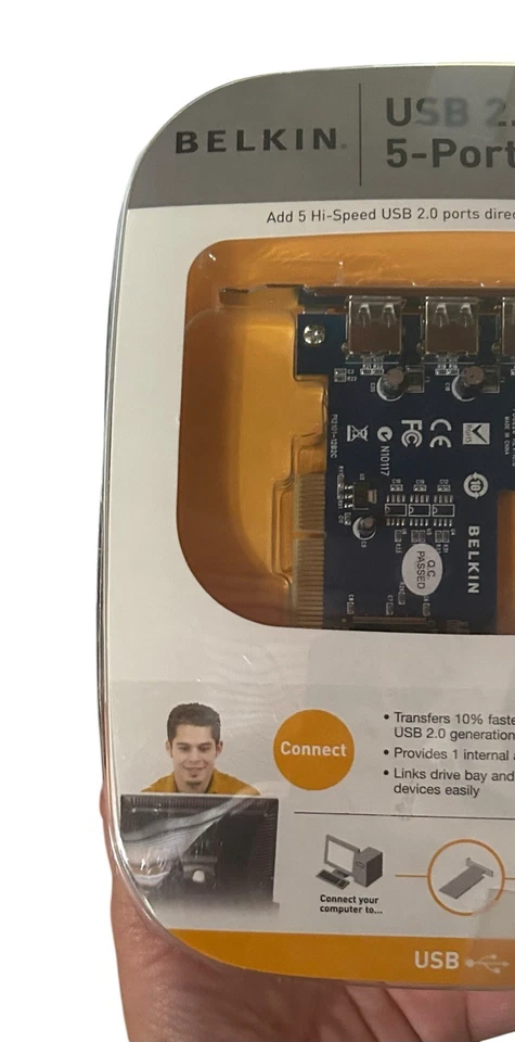 BELKIN USB 2.0 5-PORT PCI CARD - 1 Internal/4 External Mac PC New Open Box - Image 3 of 4