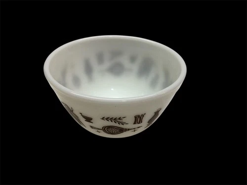 Vintage PYREX Early American Nesting Mixing Bowl # 401 Eagle Brown & White