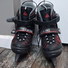 K2 Sk8 Hero Ice Youth Adjustable Ice Skates Kids Size 1-5 Black/Red/Gray