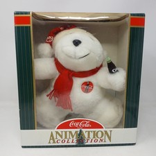 Coca-Cola Animation Collection Plush Polar Bear Bottle Box Works Dance Music WST