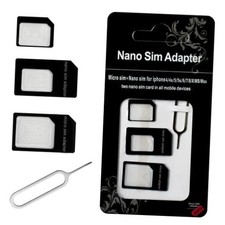 SIM Card Adapters, 4-in-1 SIM Converter Kit Nano/Micro/Standard with Pack 1