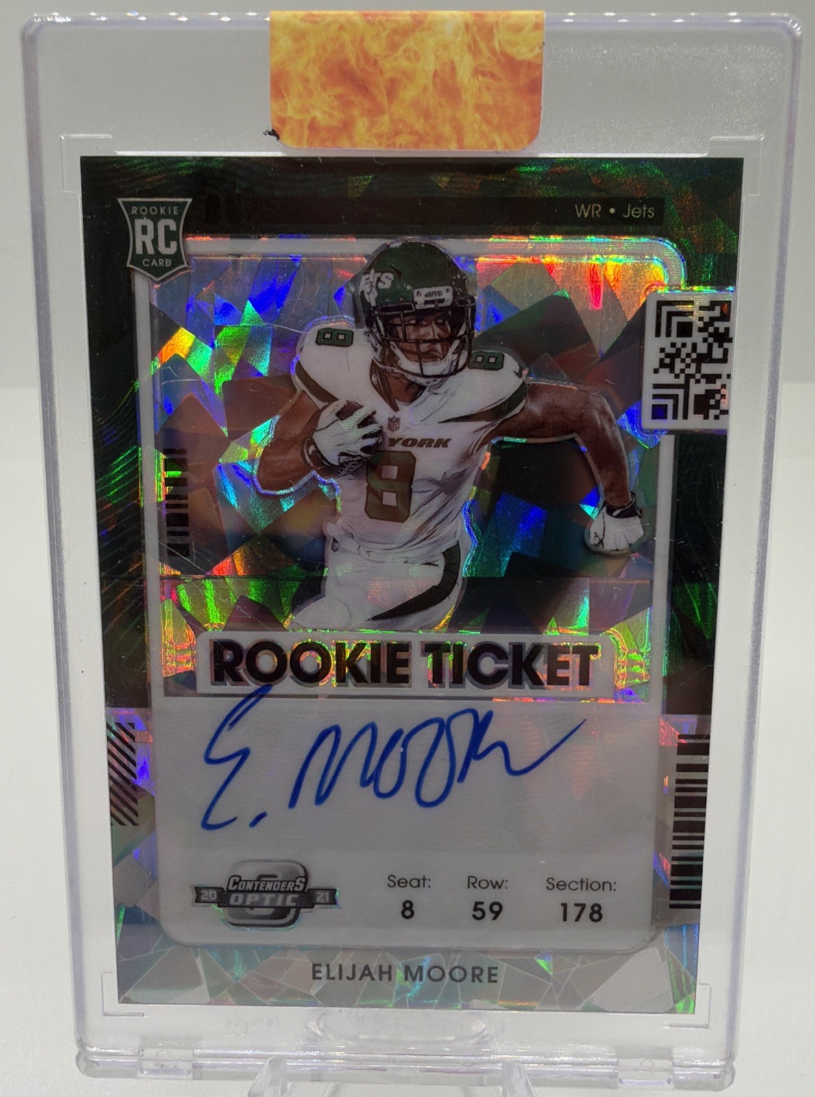 Elijah Moore Panini Contenders Optic #114 Autograph Cracked Ice