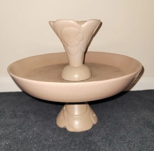 Vintage Frankoma Gracetone 2ZS 2L Orbit Pottery Compote Pedestal Bowl