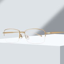 New Ultralight Titanium Reading Glasses 8g Half Rim Women Men Frames for Readers