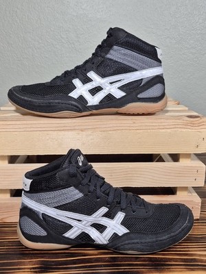 Asics Matflex 3 Black/White High Top Wrestling Mat Traction Shoes Sz 10 Rare