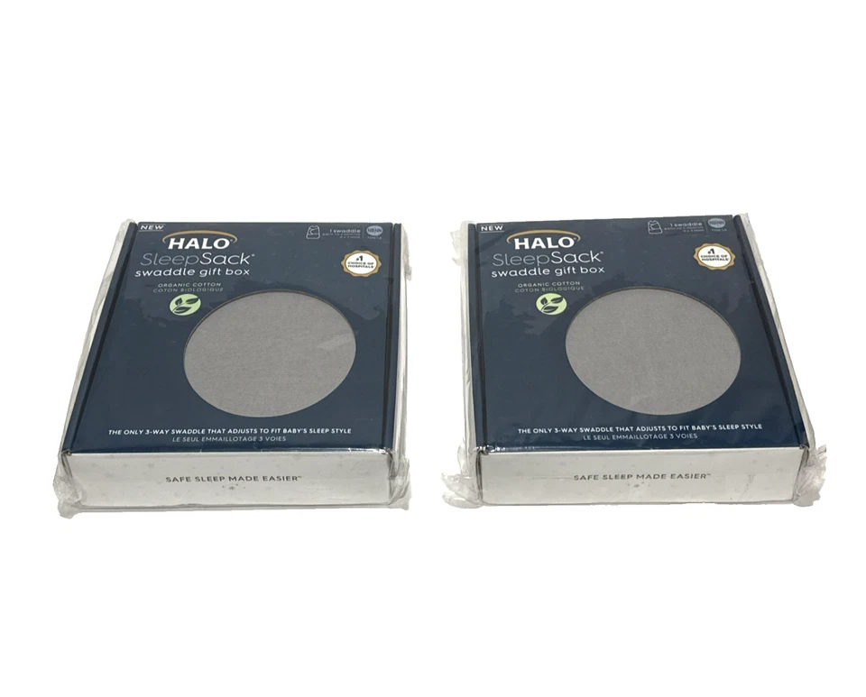 (2) Halo Sleepsack Swaddle Gift Box for 0-3 Mo. 3 Way Adjustable Grey New - Image 3 of 4