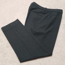 Theory Pants Women 12 Gray Treeca 4 Regent Knit Trousers Cropped Straight Slim 