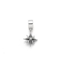 "Dur AnhäNger Bead Charm F329 „Kompassrose\" Silber Lavasand 13 Mm"