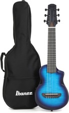 Ibanez AU Tenor Acoustic-electric Ukulele - Transparent Blue Sunburst Open Pore