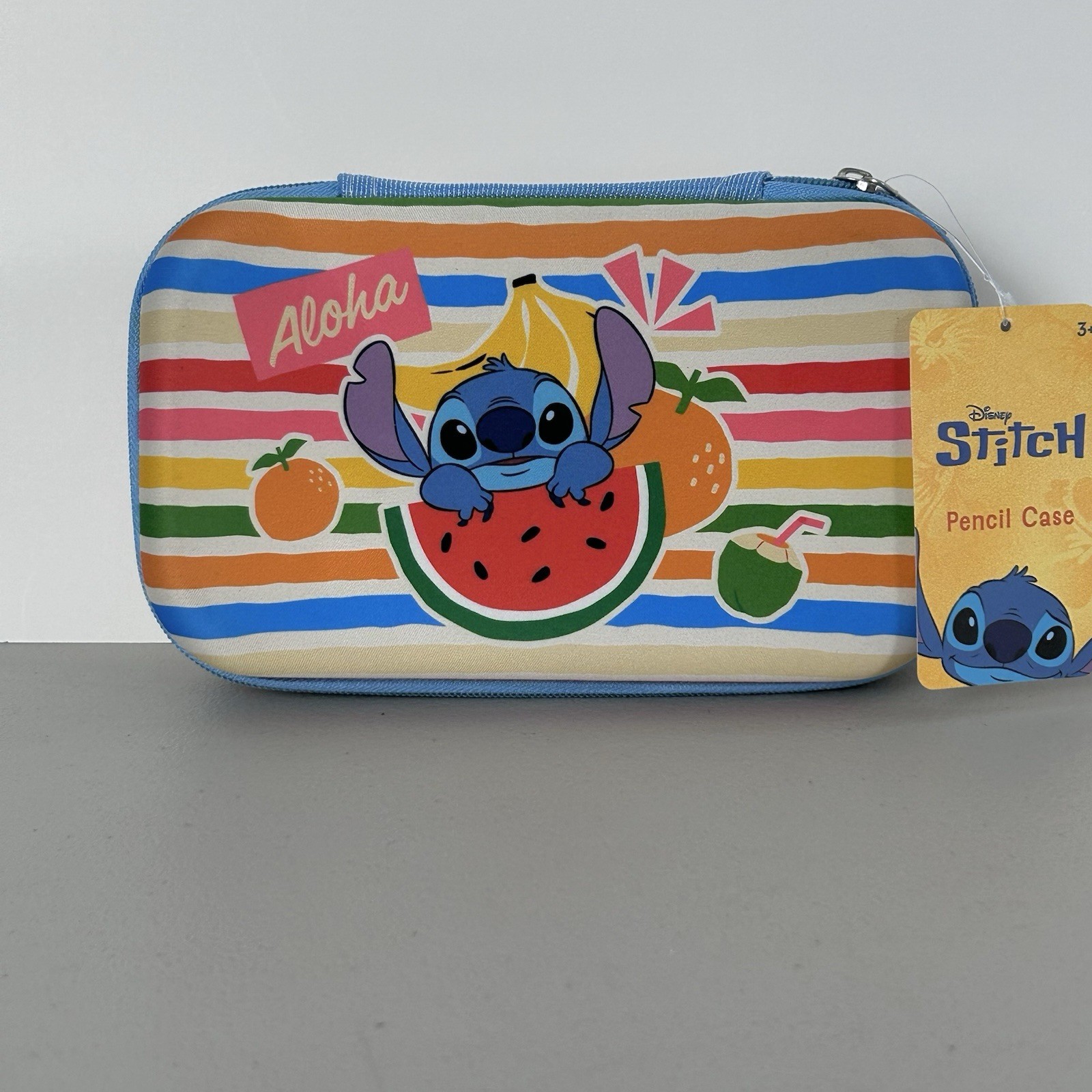 Cosmetics Case Stripes Logo Pouch Zipper