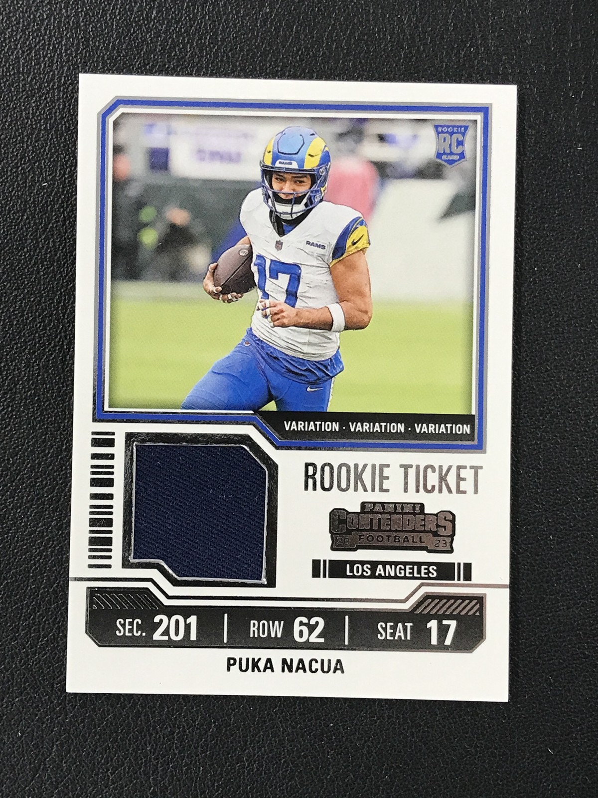 2023 Panini Contenders #TS13V Puka Nacua Rookie Ticket Swatches Variations