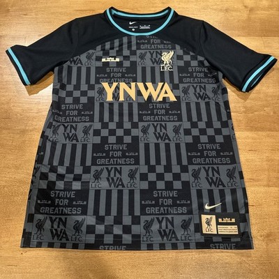 Nike Liverpool FC X LeBron James Stadium Black Jersey Youth XL Soccer Football 