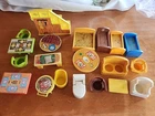 Vintage 70's Fisher Price Little People Play Family House Furniture