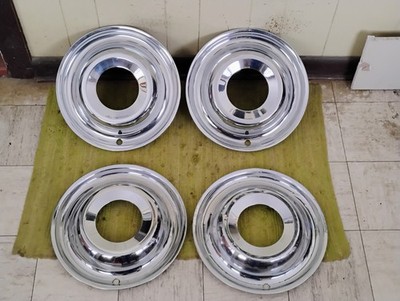 49 50 Ford Accessory Trim Beauty Rings 15'' Set of 4 Hubcap Surround 1949 1950