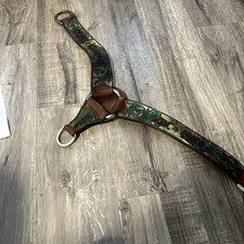 VTG Kaktus Saddler Skóra Tuled Western Obroża na piersi z dodatkowym paskiem Ozark Reg