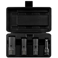 Sunex 1/2 In. Dr. 4 Pc. Sae & Metric Deep Thin Wall Flip Socket Set