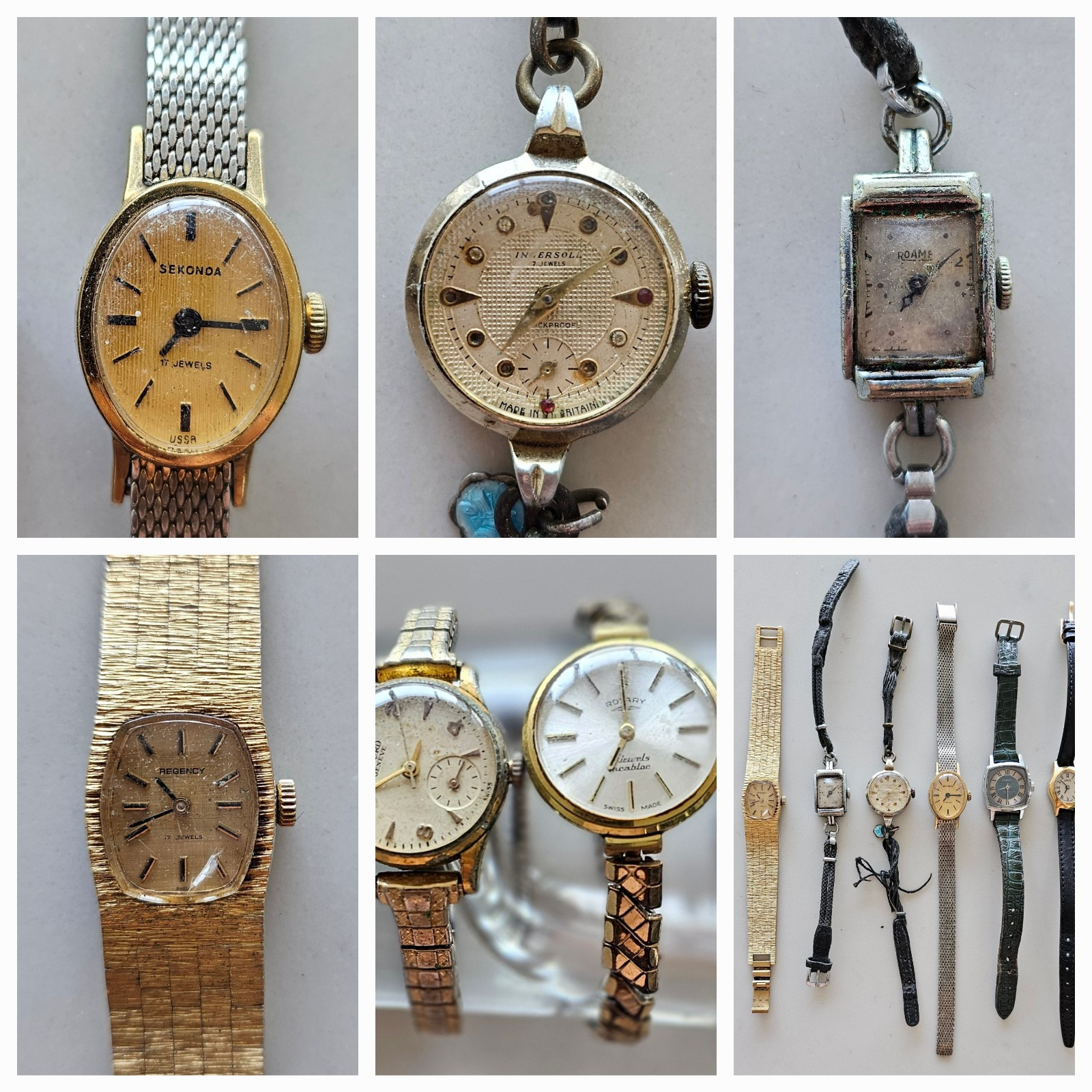 Womens Vintage Watches Hand-Wind Oris, Seconda Etc. Untested x sold as is