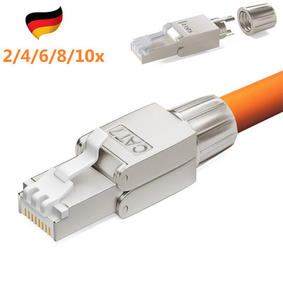 2-10x Netzwerkstecker CAT 7 Werkzeuglos RJ45 Netzwerk Stecker Verlegekabel AWG23