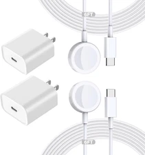 Fast Charging for Apple Watch Charger,2Pack PD USB C Fast Iwatch Charger Block w