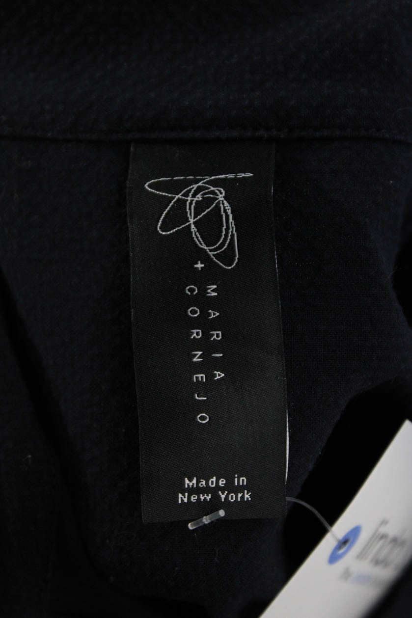 Maria + Cornejo Womens Collared Black Basic Butto… - image 4