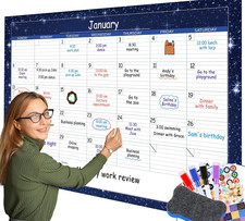 Dry Erase Monthly Extra Large White Board Calendar for Wall 32X48In Starry Sky L