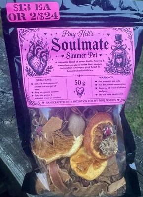 Pinq Hell s Soulmate Simmer Pot | Love & Harmony Botanical Blend | 50g