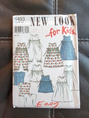 New Look Kids Child Sewing Pattern Dress Romper Top Sizes 4-9 UNCUT Factory Fold