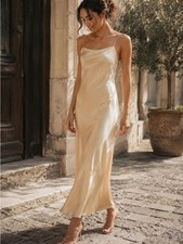 Reformation Lilibeth Silk Dress in Yellow