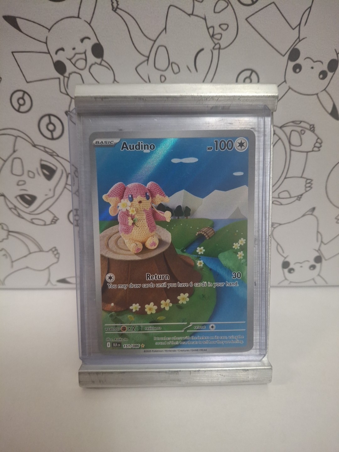 Audino 151/086 Illustration English Black Bolt Pokemon Card