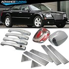 For Chrysler 300 300C Chrome + Door Handle Cover + Mirror & Door Pillar Post