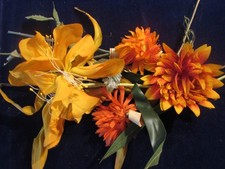 Vintage Millinery Flower Collection Lot Yellow Orange 2-4" H5709