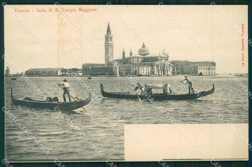 Venezia Isola San Giorgio Gondole cartolina ZKM8582