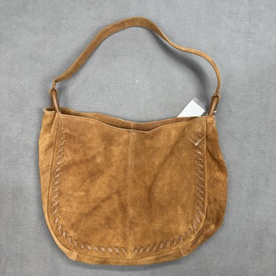 NWT! Haute Hippie Purse 100% Genuine Suede Women s Strap Hobo Bag Brown