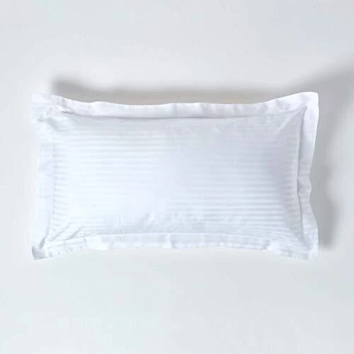 Federa Per Cuscino In Cotone 100% Morbido – Righe Rialzate A Costine, Con Nappe, Neutro, 36x14 Cm (Inserti Esclusi)