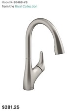 Kohler K-30469-VS Rival 1.5 GPM Single Hole Pull Down Kitchen Faucet Vibrant Sta