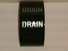 Drain Pipe identification self adhesive tape for marking and labelling pipework