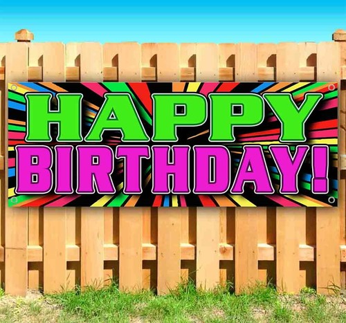 HAPPY BIRTHDAY Advertising Vinyl Banner Flag Sign Many Sizes PARTY CELEBRATE