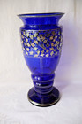 Antique Wiener Werkstatte Josef Hoffmann style glass vase silver c 1910-1920