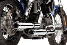 08-17 for Harley Street Bob FXDB COBRA 3" RPT Mufflers for '95-'17 FXD Chrome