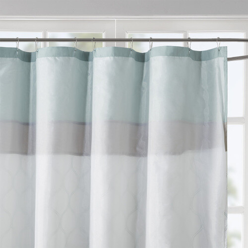 KA Printed and Embroidered Shower Curtain ,back with lining - Picture 5 of 6