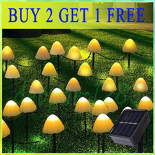 Solar Powered Mushroom Fairy String Lights 8Mode Waterproof Garden Light Outdoor