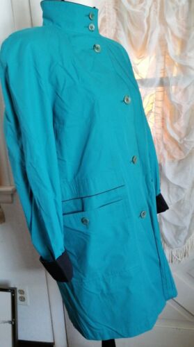 London Fog London Towne Womens Trench Coat Lined Teal Size 6 Relax Fit - Picture 3 of 4