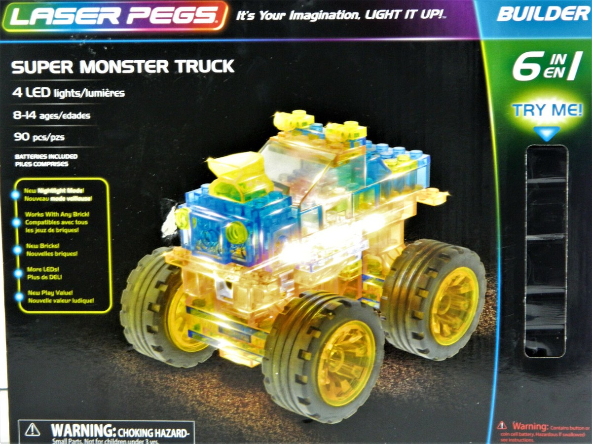 Laser Pegs 6-In-1 Monster Truck Building Set NIB