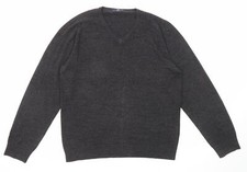 Blue Harbour Mens Black V-Neck Acrylic Blend Jumper Size S Long Sleeve