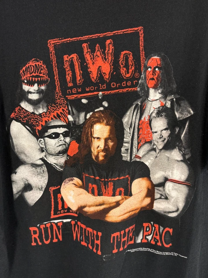 Vtg WCW NWO Wrestling 1998 Men's XL Black T-shirt Tultex Hang Tag Savage Nash - Image 2 of 4