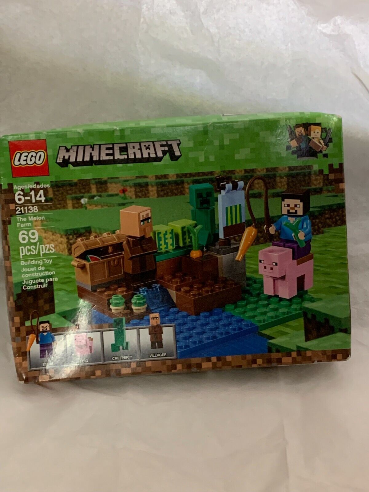 LEGO Minecraft - Steve mit Schwein - Figur Minifig Pig Melonenplantage  21138