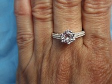 New Sterling Silver 925 1 1/4Ct Cubic Zirconia Solitaire Engagement Ring 8 1/4